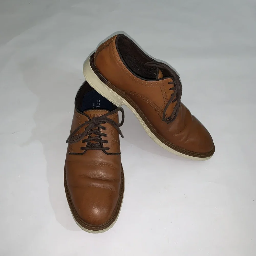 Cole Haan Grand360 Shoes Mens Size 8 Brown Leather Lace Up Oxfords C34125